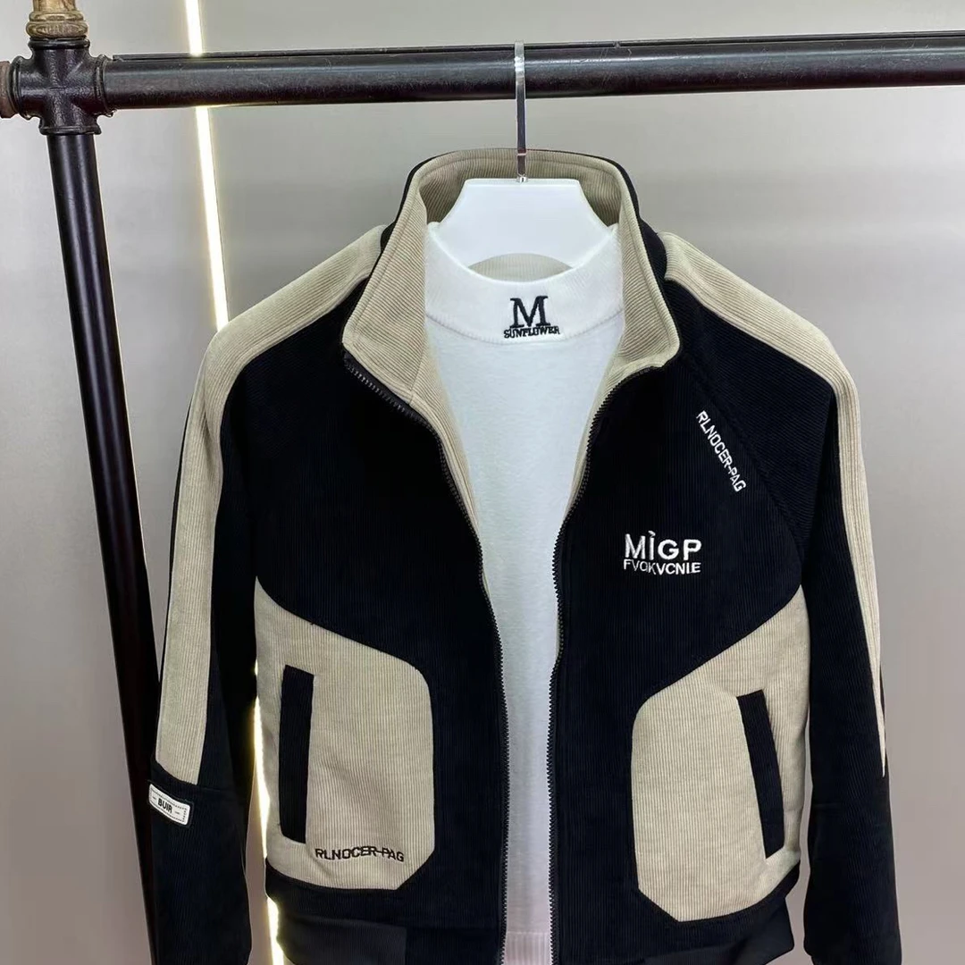 显瘦男春秋季男士立领夹克修身型免烫处理不起球潮流时尚休闲外套