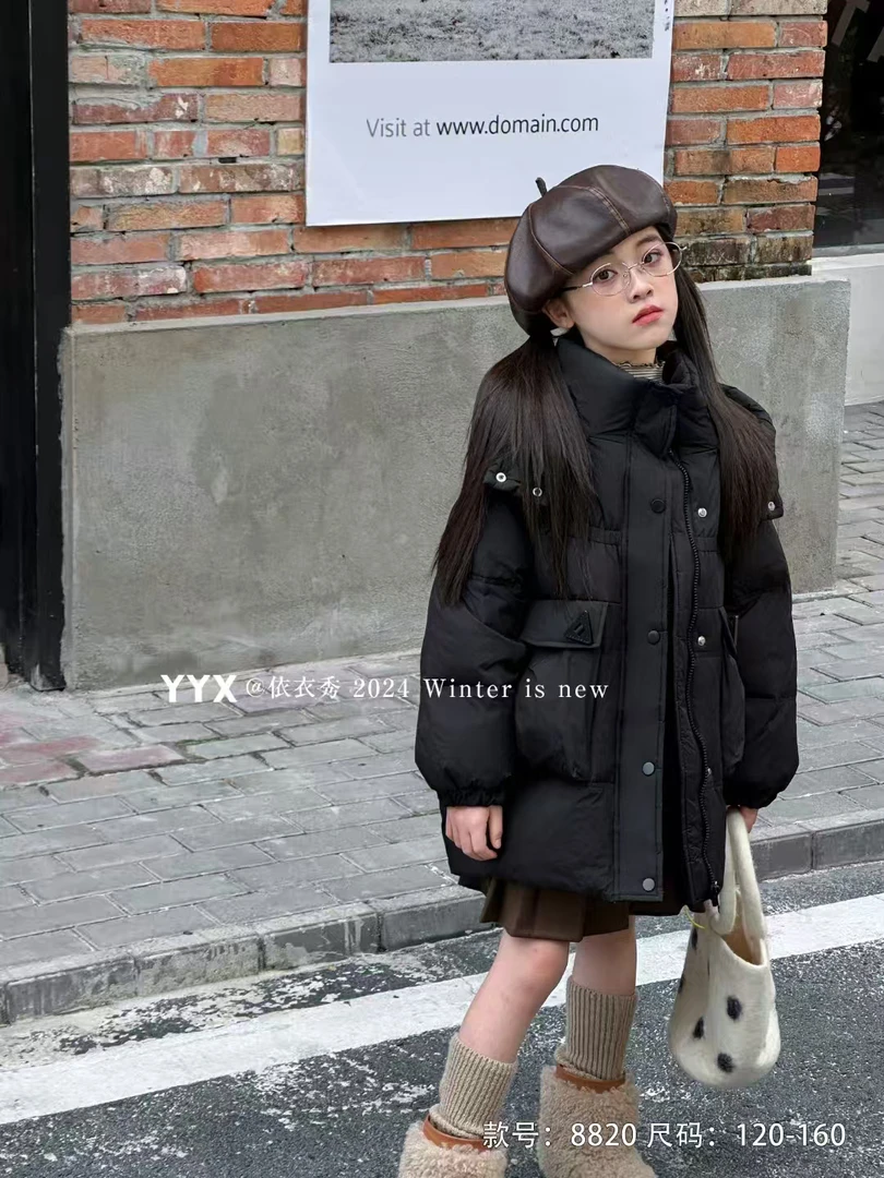 中大童中长款加厚洋气羽绒服