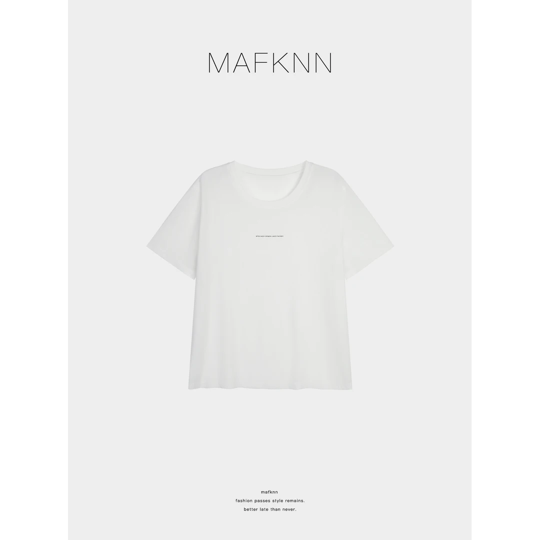 MAFKNN/玛肯时尚休闲简约纯色字母背心裙原搭夏季T恤MK12824