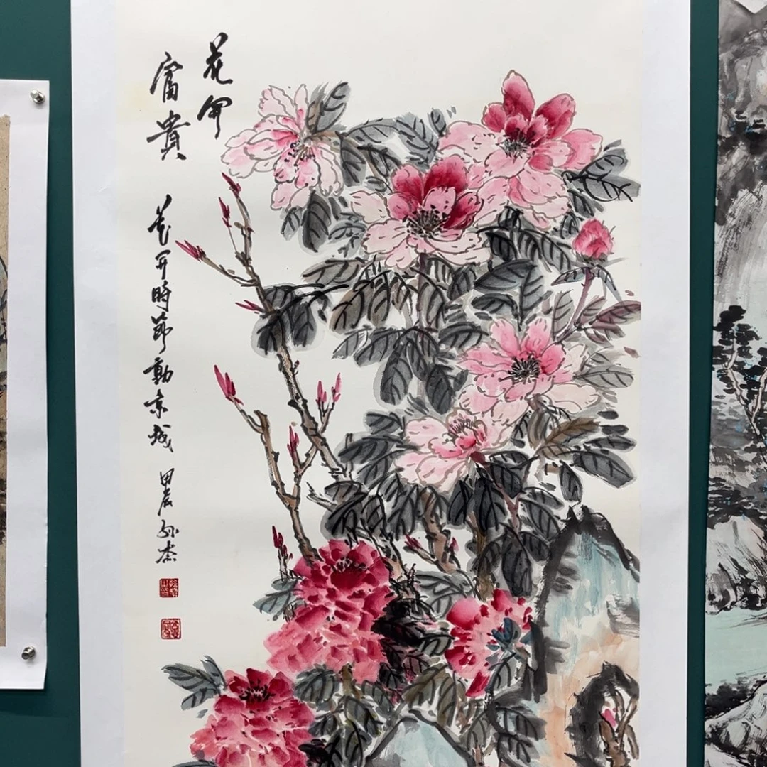 国画艺术家真人手绘