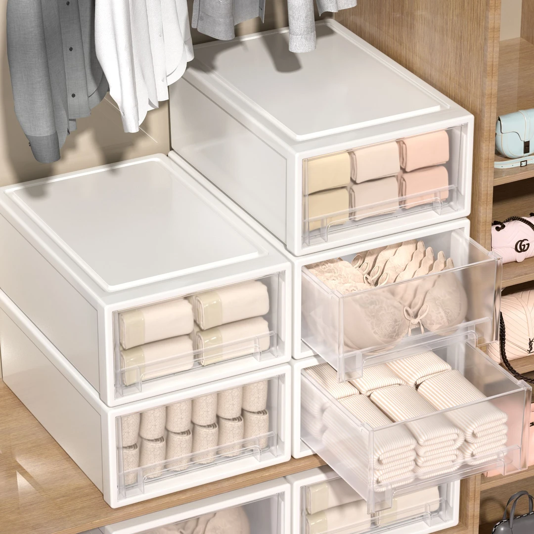 30L【47*35*18】收纳盒抽屉式家用衣柜衣服储物收纳箱床头收纳柜
