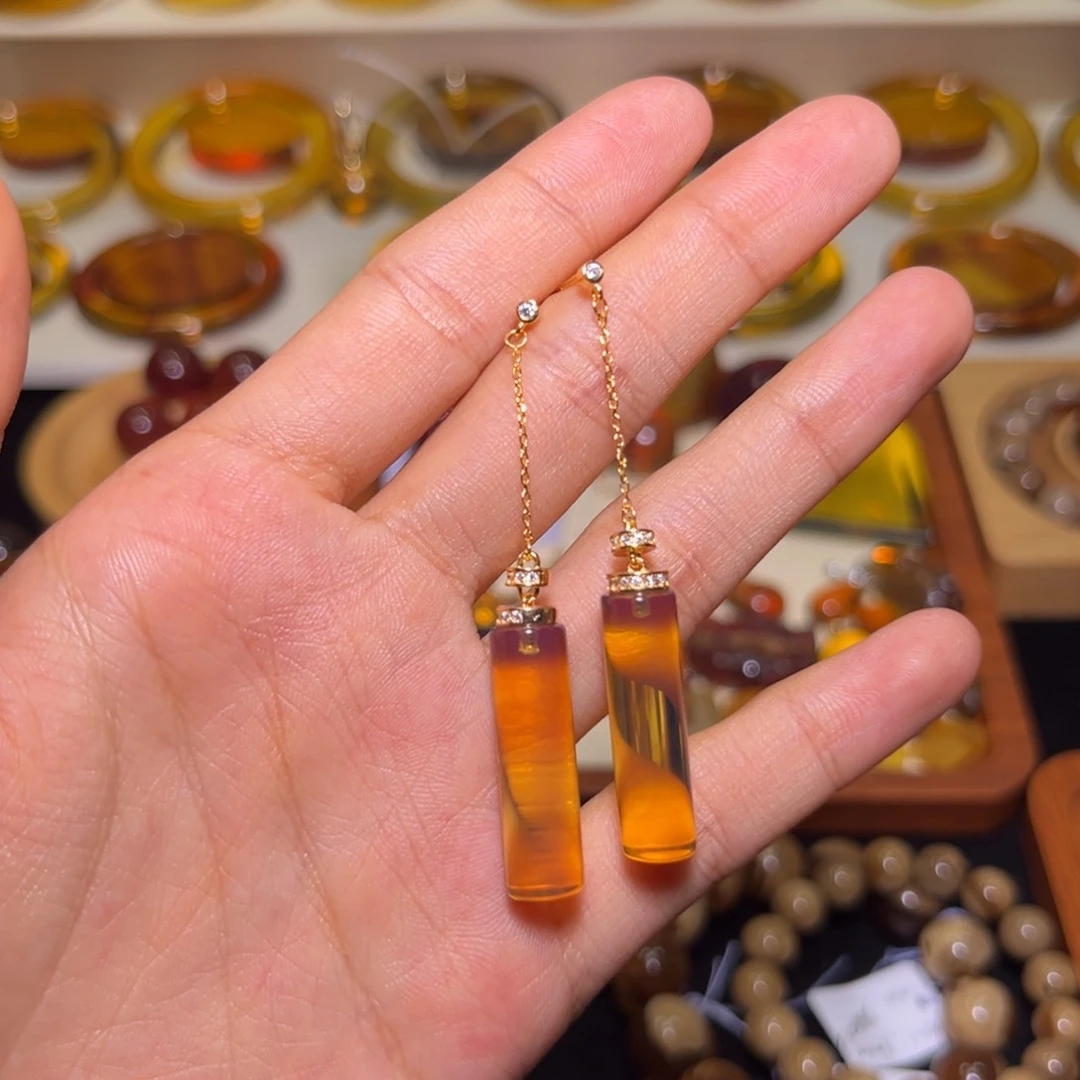 未镶嵌琥珀手镯耳坠
