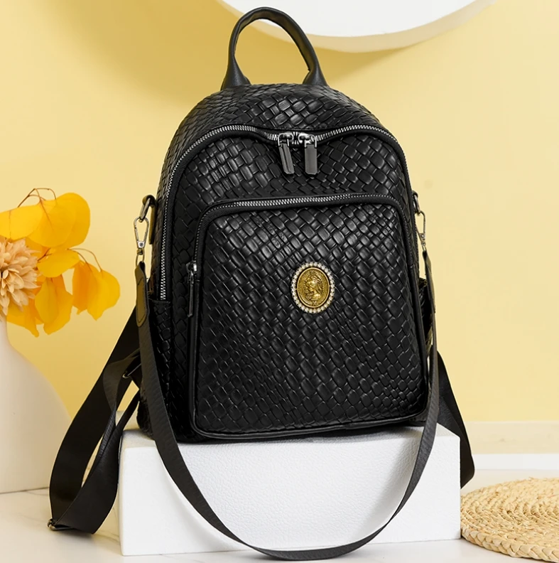 【长30宽28厚12】新款轻奢编织双肩包休闲百搭高档时尚208