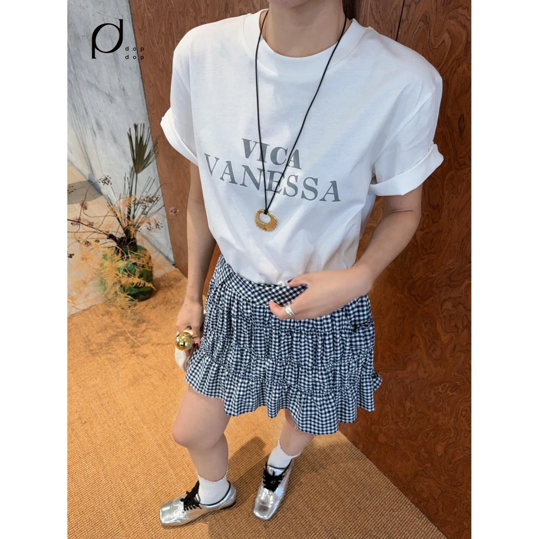 VICA2025秋百搭简约圆领短袖T恤女588dopdop买手店