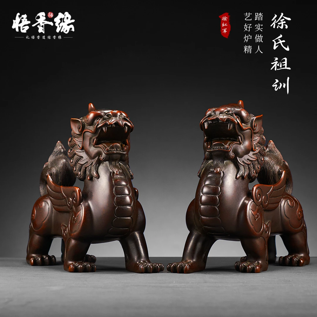 徐红军紫铜摆件天禄貔貅家用室内桌面纯铜貔貅摆件全铜摆工艺品