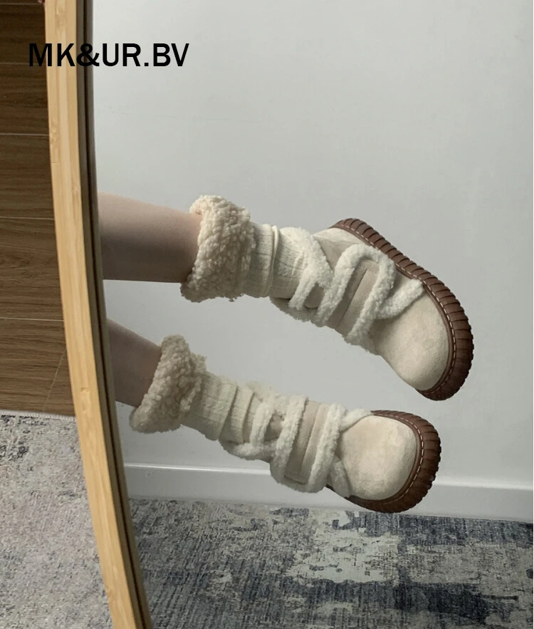 白色保暖厚底雪地靴女冬季2025新款外穿加绒加厚防滑棉鞋