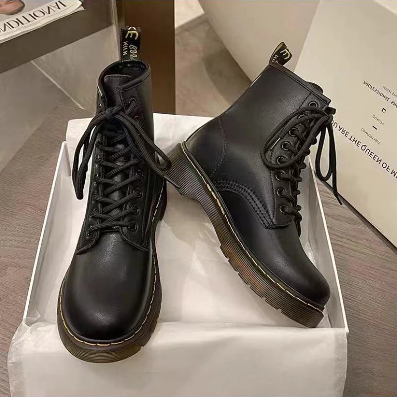 【早秋单品】dr马丁靴女2025早秋新款透气男博士黑色英伦风厚底靴