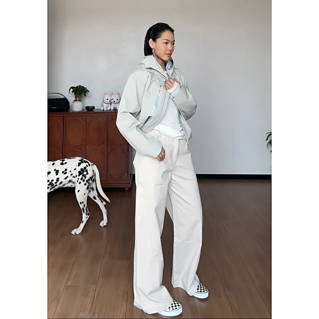 【木兰】中腰宽松百搭经典直筒女款休闲裤9131