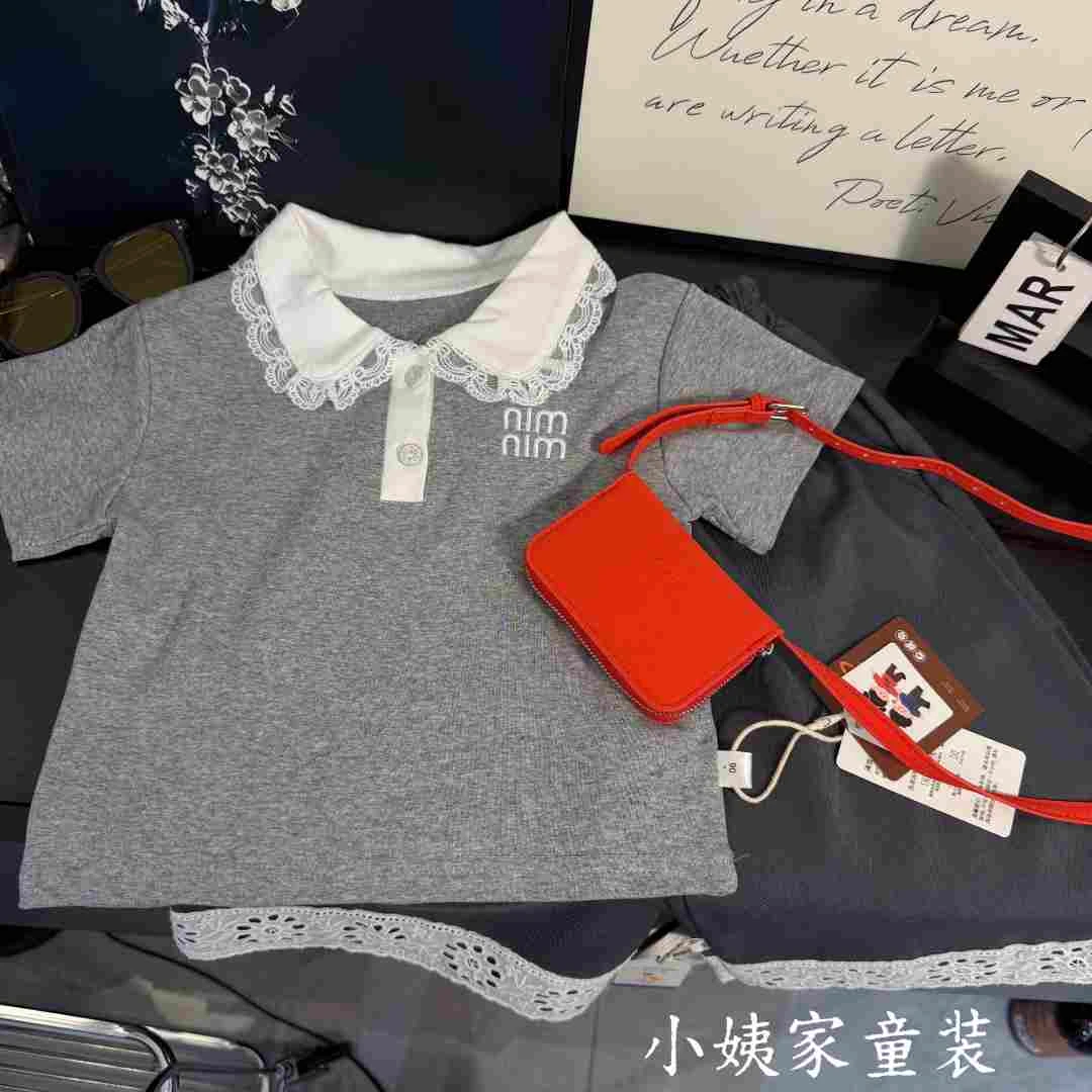 2025夏季新款学院风休闲百搭POLO短袖女童T恤甜美风中大儿童上衣8