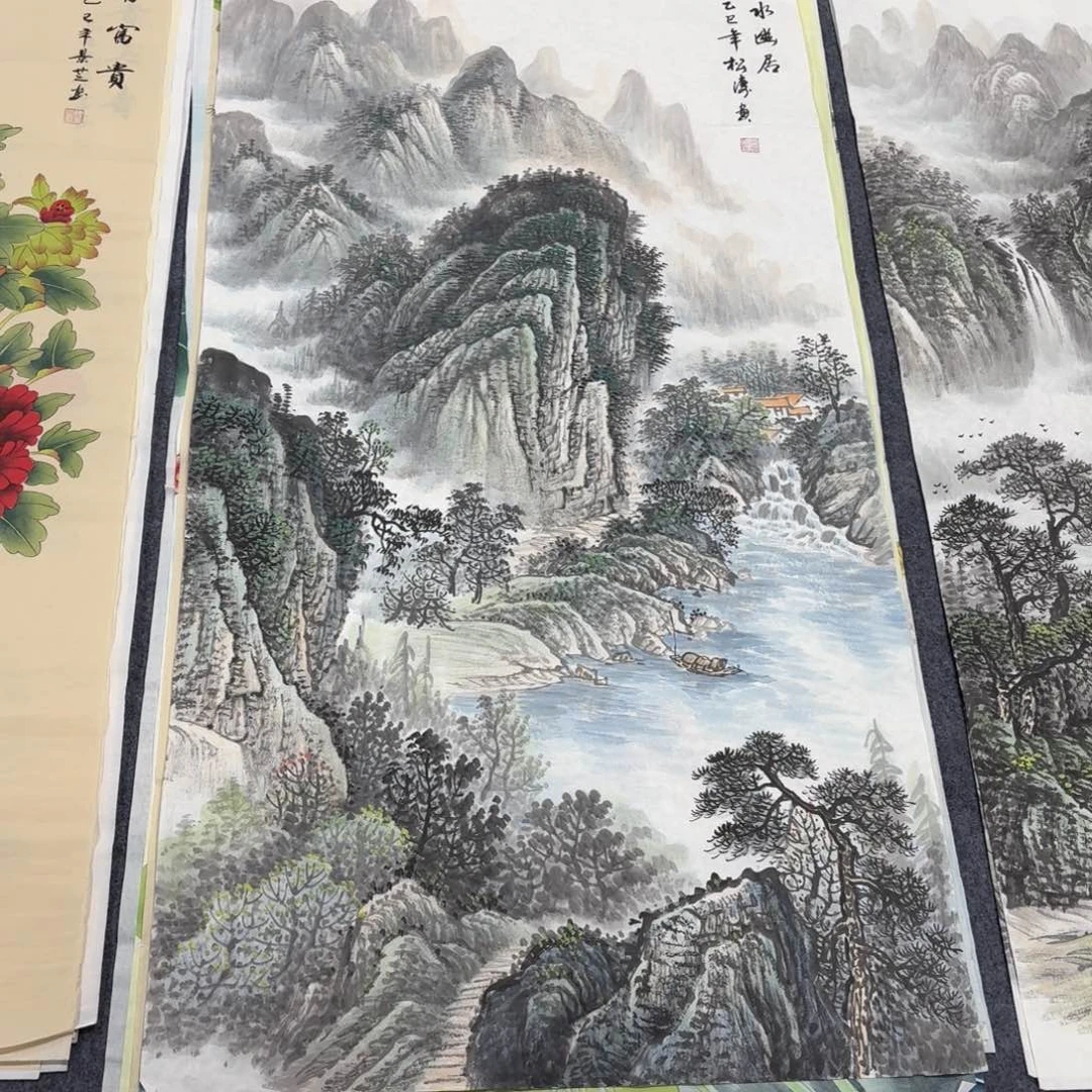 大***唐国画140×70精品手绘画画画