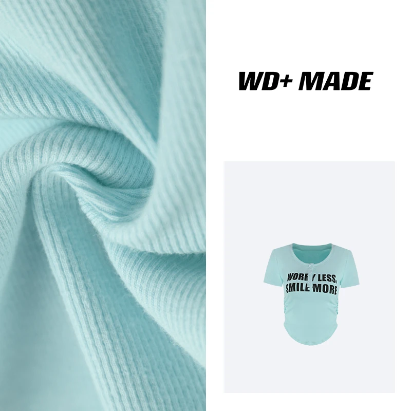 韩式设计感百搭小众个性修身显瘦短袖T恤上衣