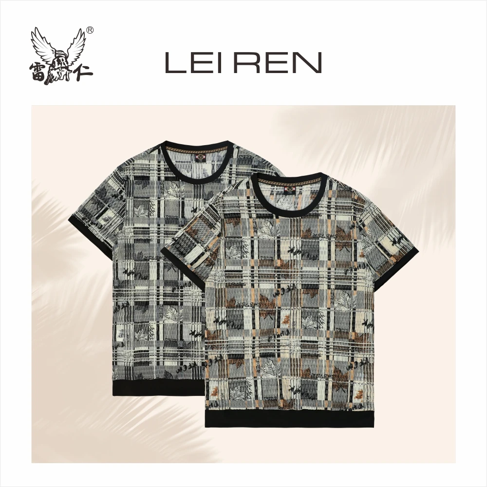 雷仁2025夏季新款凉感半袖T恤锦氨冰丝网眼透气圆领短袖男LR26212