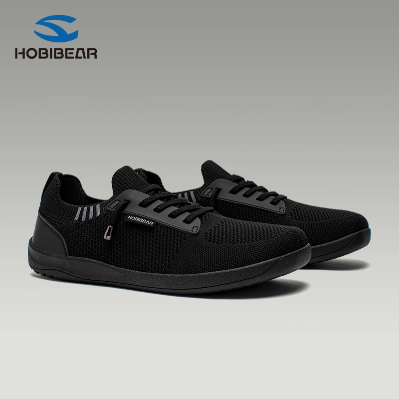 HOBIBEAR男鞋2026新款秋季网面男鞋男士透气休闲百搭宽头赤足鞋