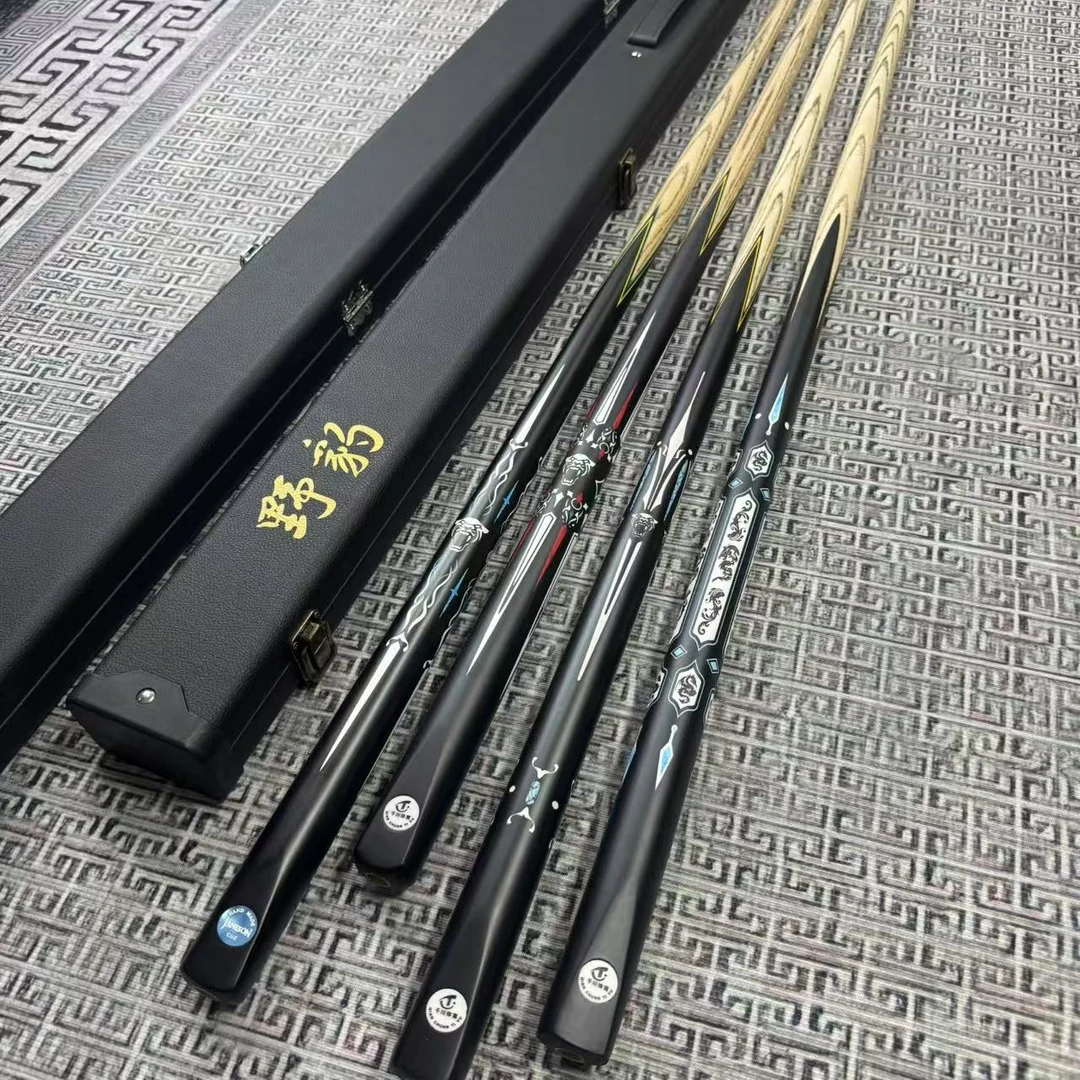 豹子班6g3g4g5同款杆通杆一体小头中八黑八桌球杆球房通用杆