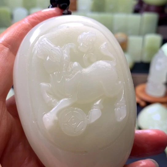 石材方解石手把件