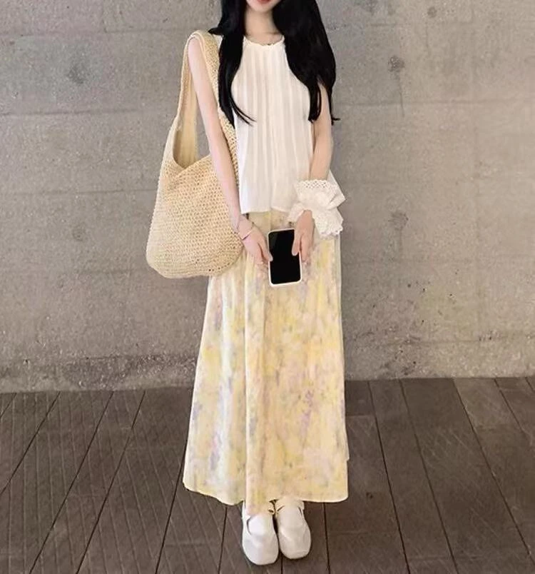 FUJIA STYLE新款韩版简约百搭碎花时尚半身裙Q2593