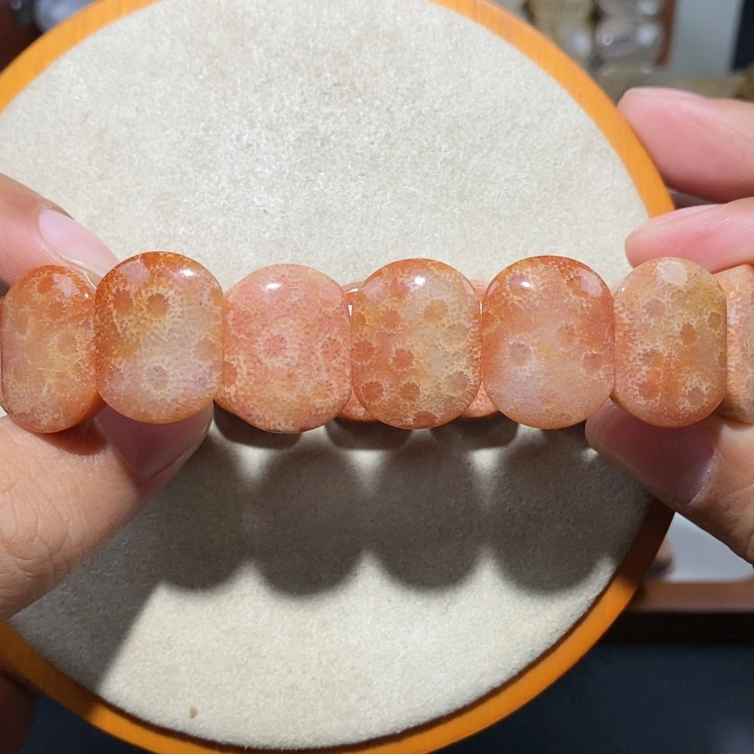 硅化珊瑚（珊瑚玉）手串未镶嵌红冰40