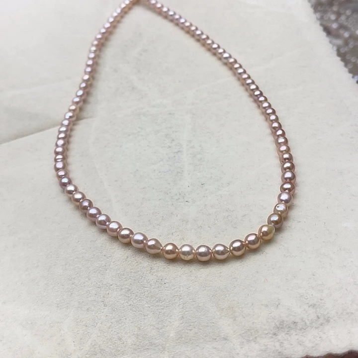 颈饰银S925镶嵌淡水珍珠