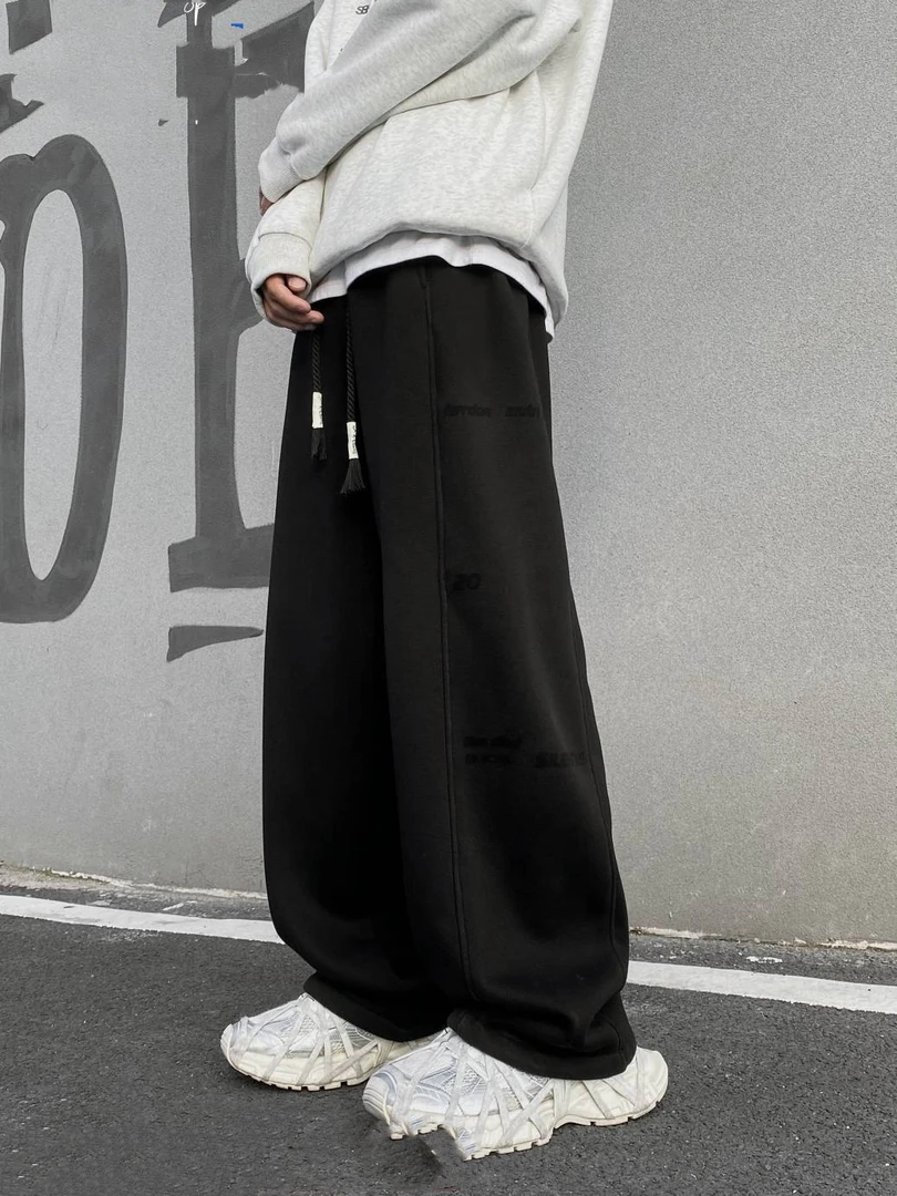 【加绒工艺款】两穿脚口运动长裤宽松直筒休闲裤