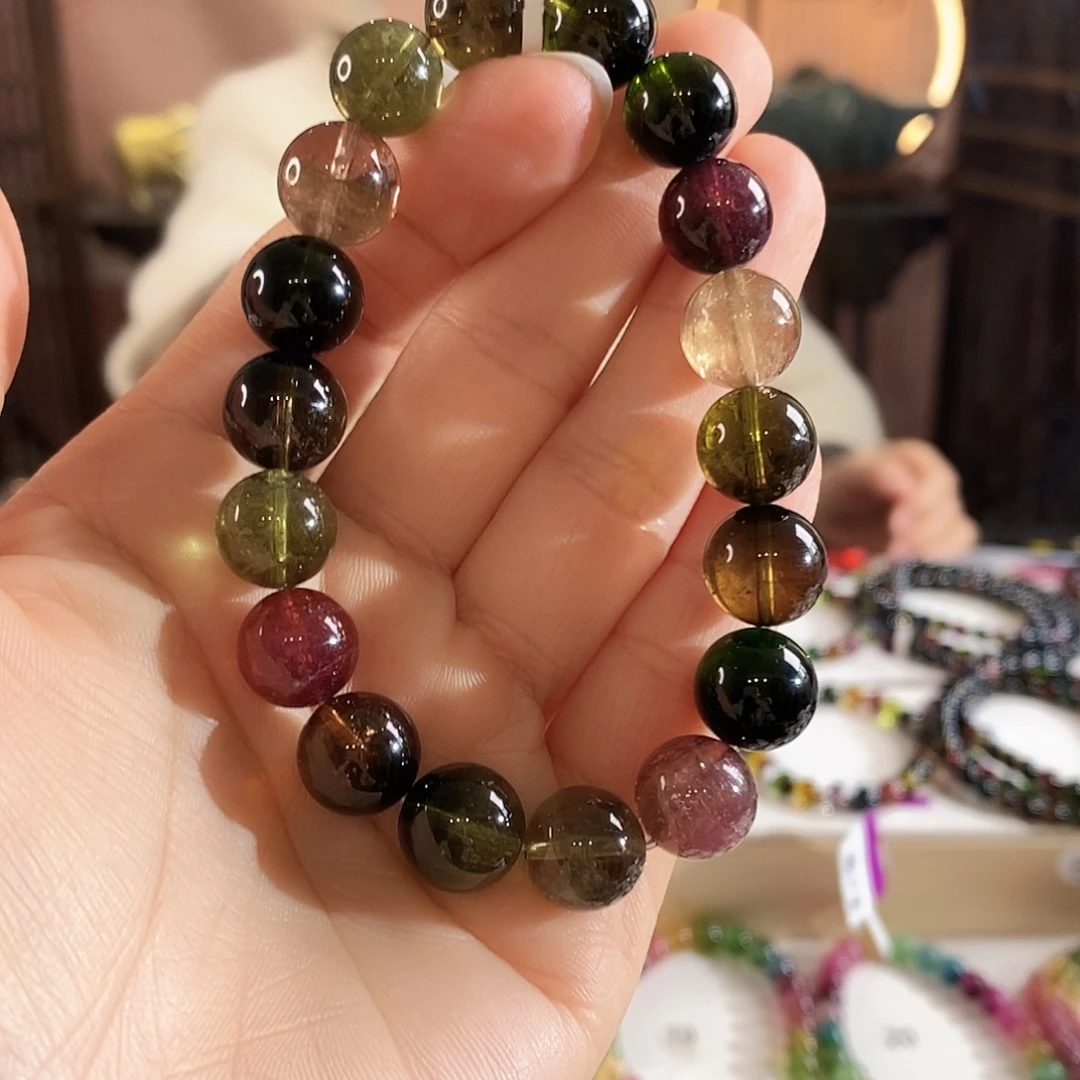 碧玺未镶嵌手链G2610110素圈颜色微差