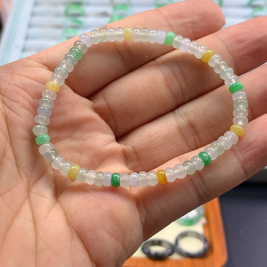 翡翠未镶嵌戒指算盘珠卡4.6