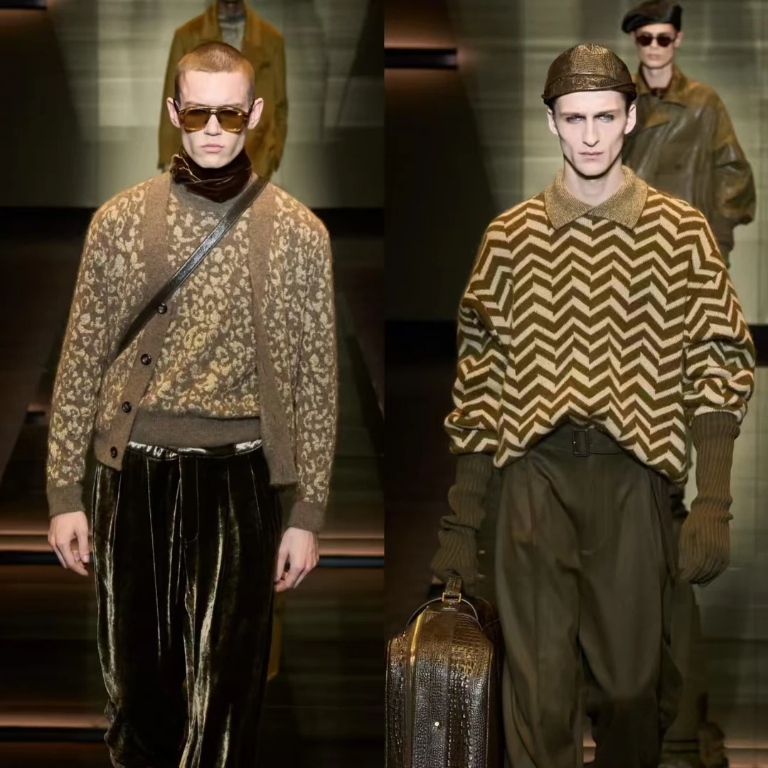 2025冬季新款圆领条纹毛衣时尚百搭打底长袖针织衫-S9057