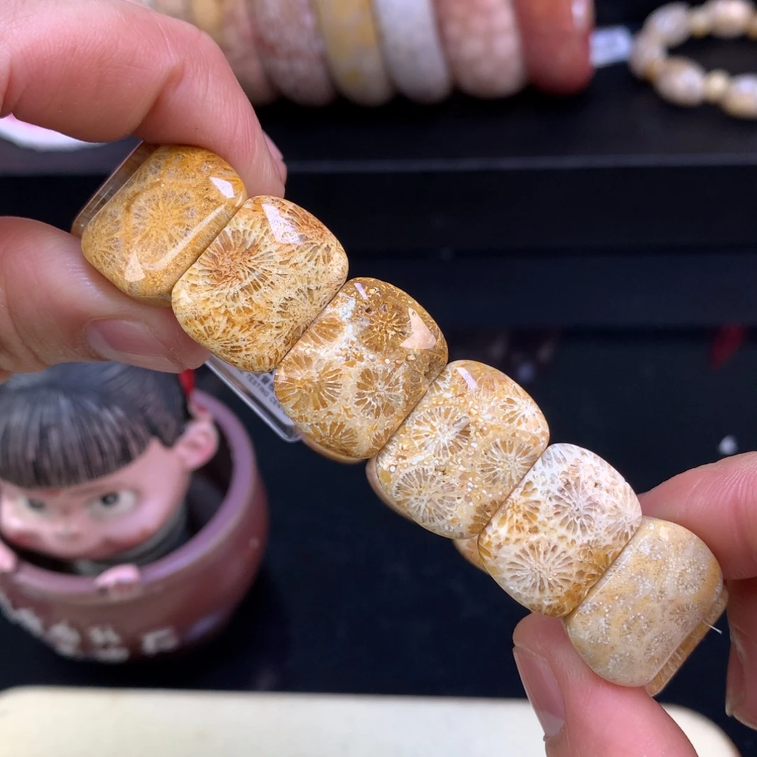 硅化珊瑚（珊瑚玉）未镶嵌颈饰13号全满大花花
