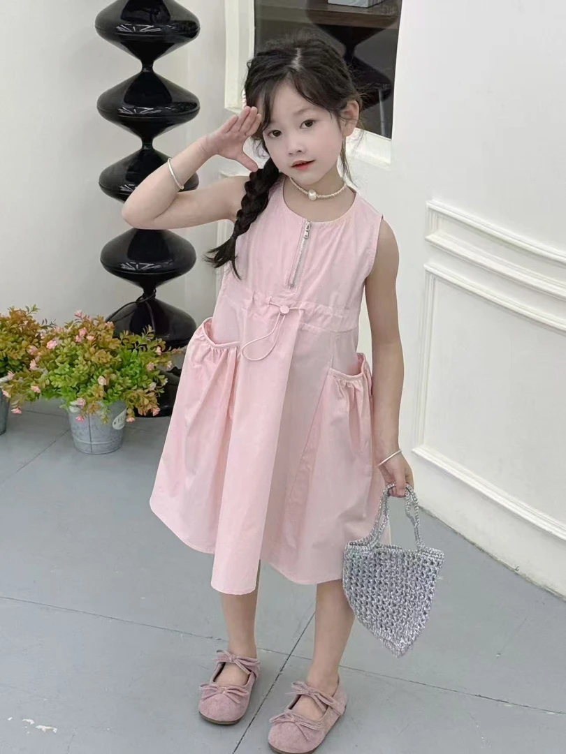 K026儿童夏季拉链款无袖连衣裙2568