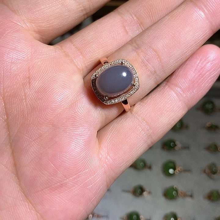 【闪购商品】银S925镶嵌戒指和田玉