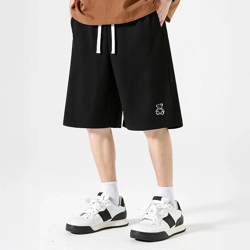 2025夏季新款男士短裤宽松大码休闲运动沙滩裤潮流百搭印花