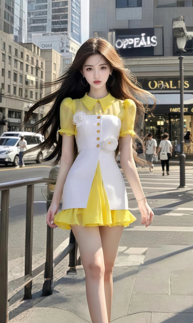 夏季甜美法式少女公主收腰泡泡袖短款显瘦设计感连衣裙女小众时尚