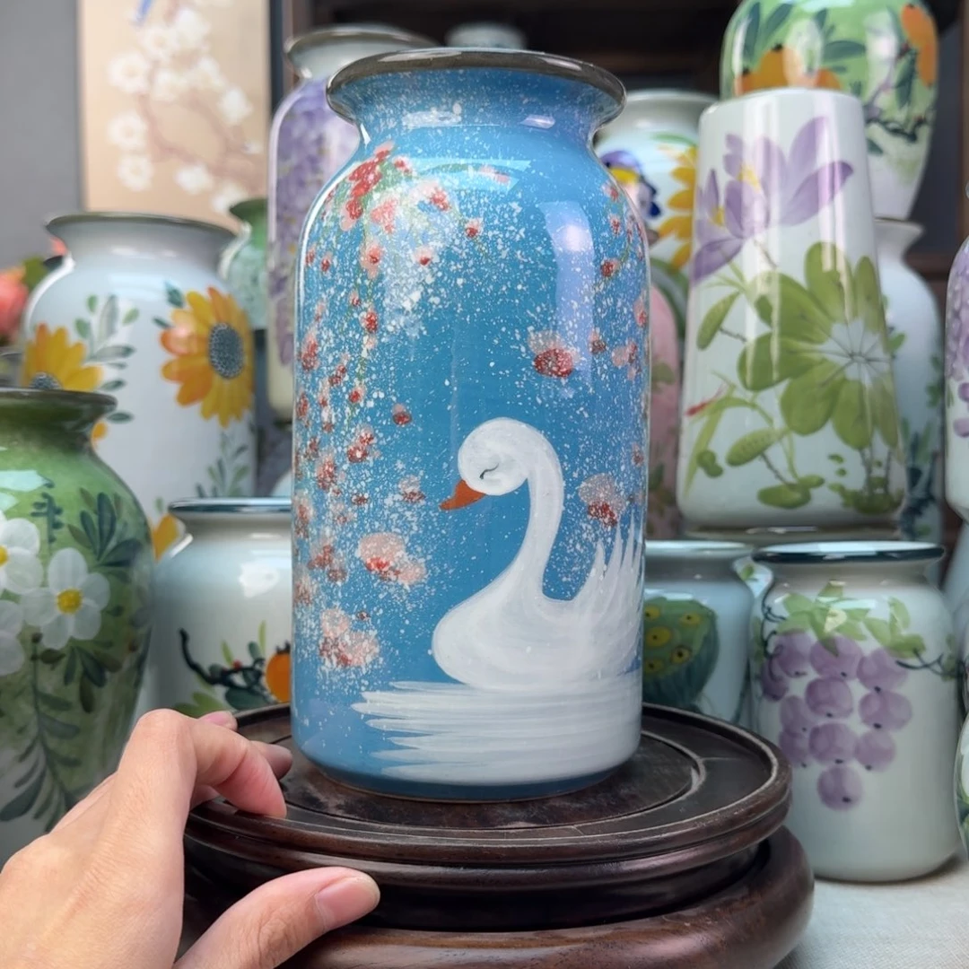 景德镇陶瓷手绘花瓶无孔