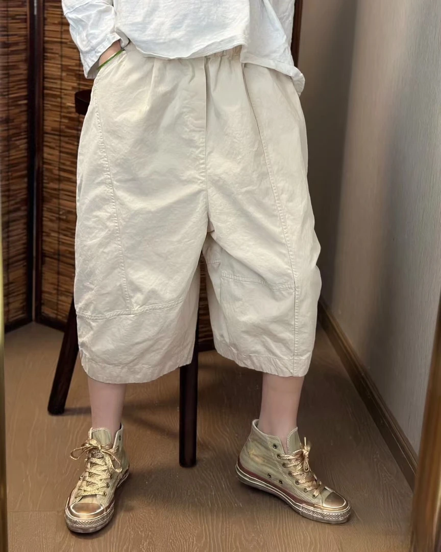 夏款  纯棉短裤工装裤宽松薄款休闲洋气百搭