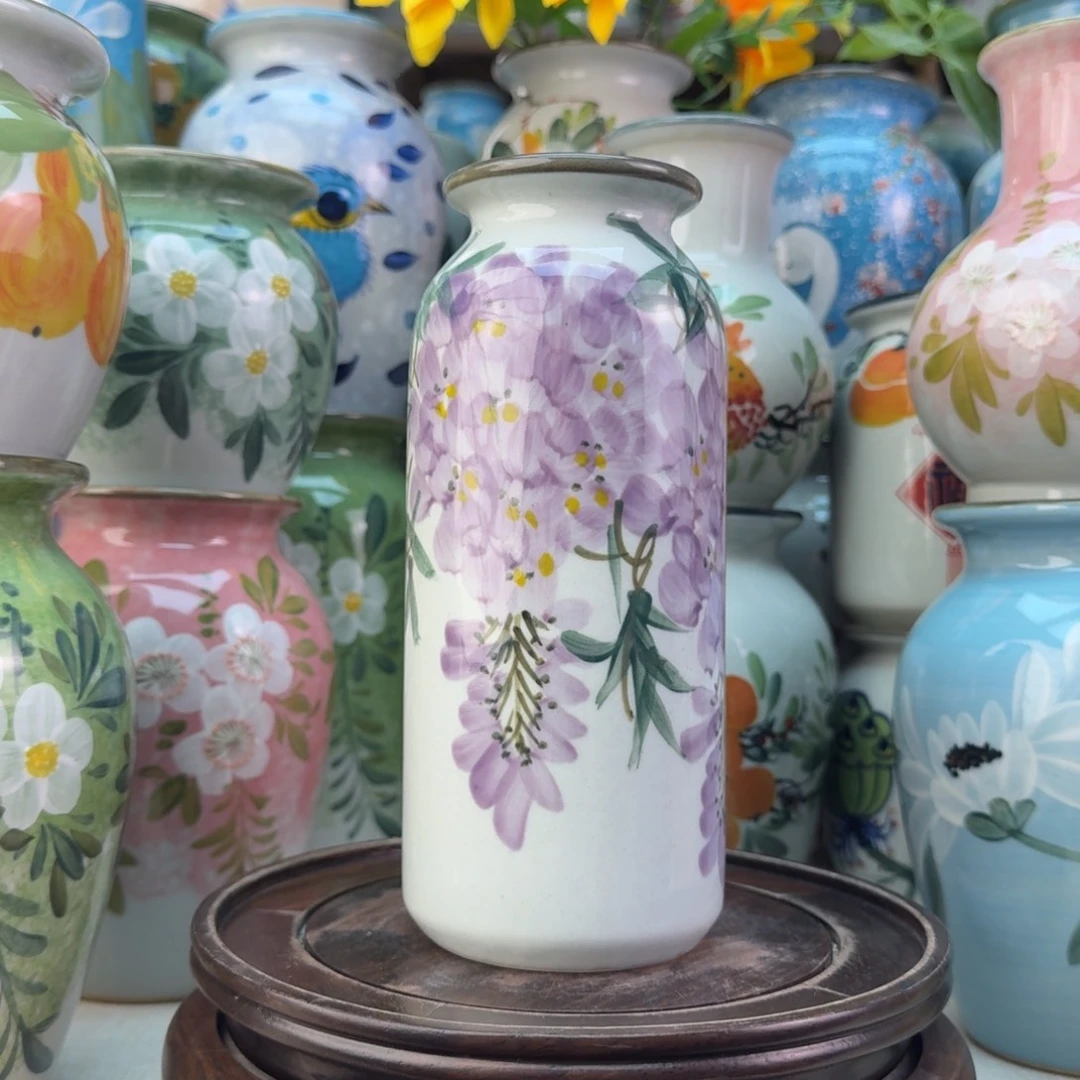 景德镇陶瓷手绘花瓶无孔