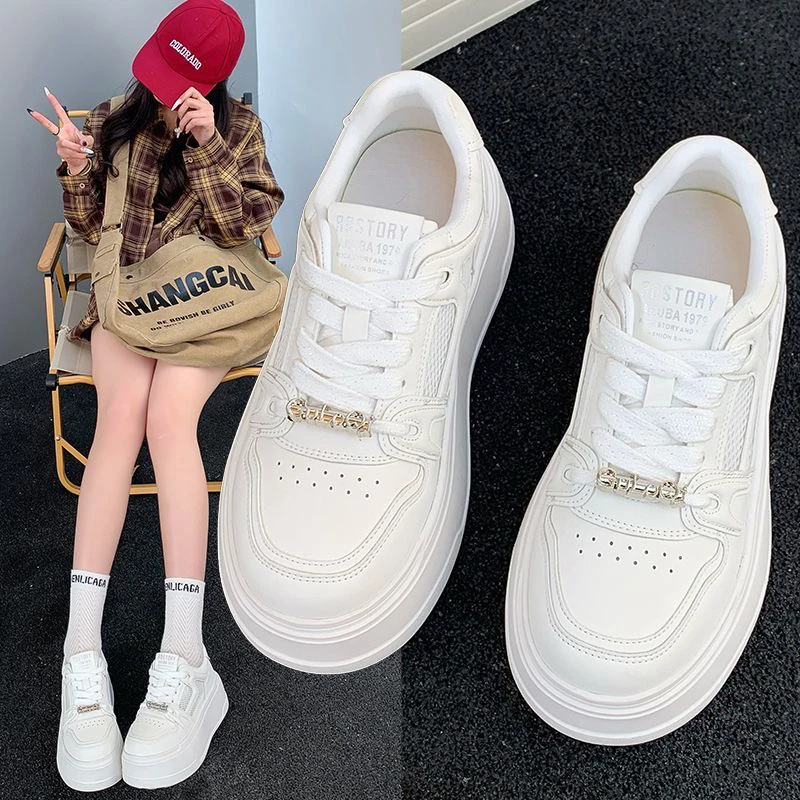 【白雪公主】春季增高鞋子春秋透气网红夏季厚底青年休闲板鞋运动鞋