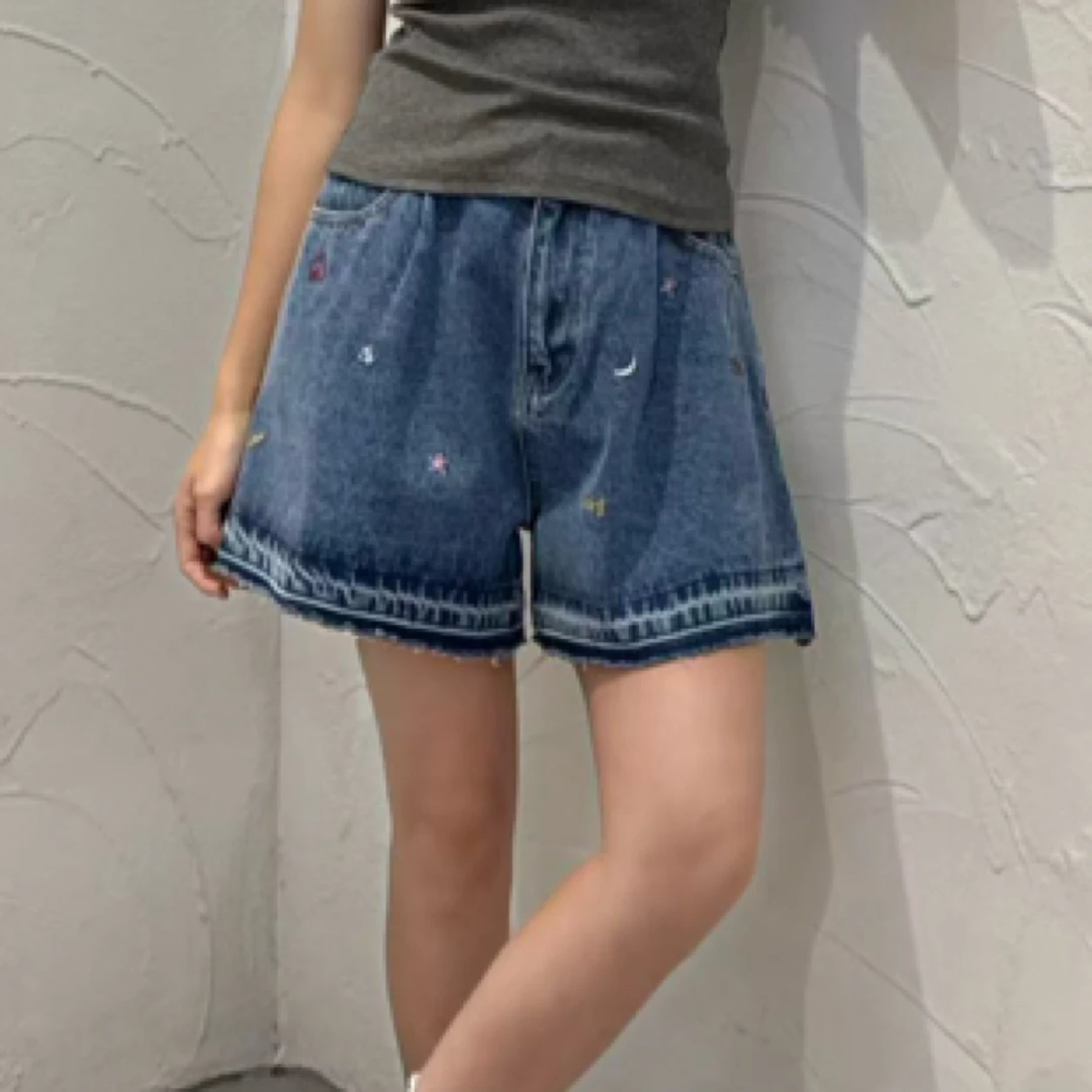 童趣牛仔阔腿短裤