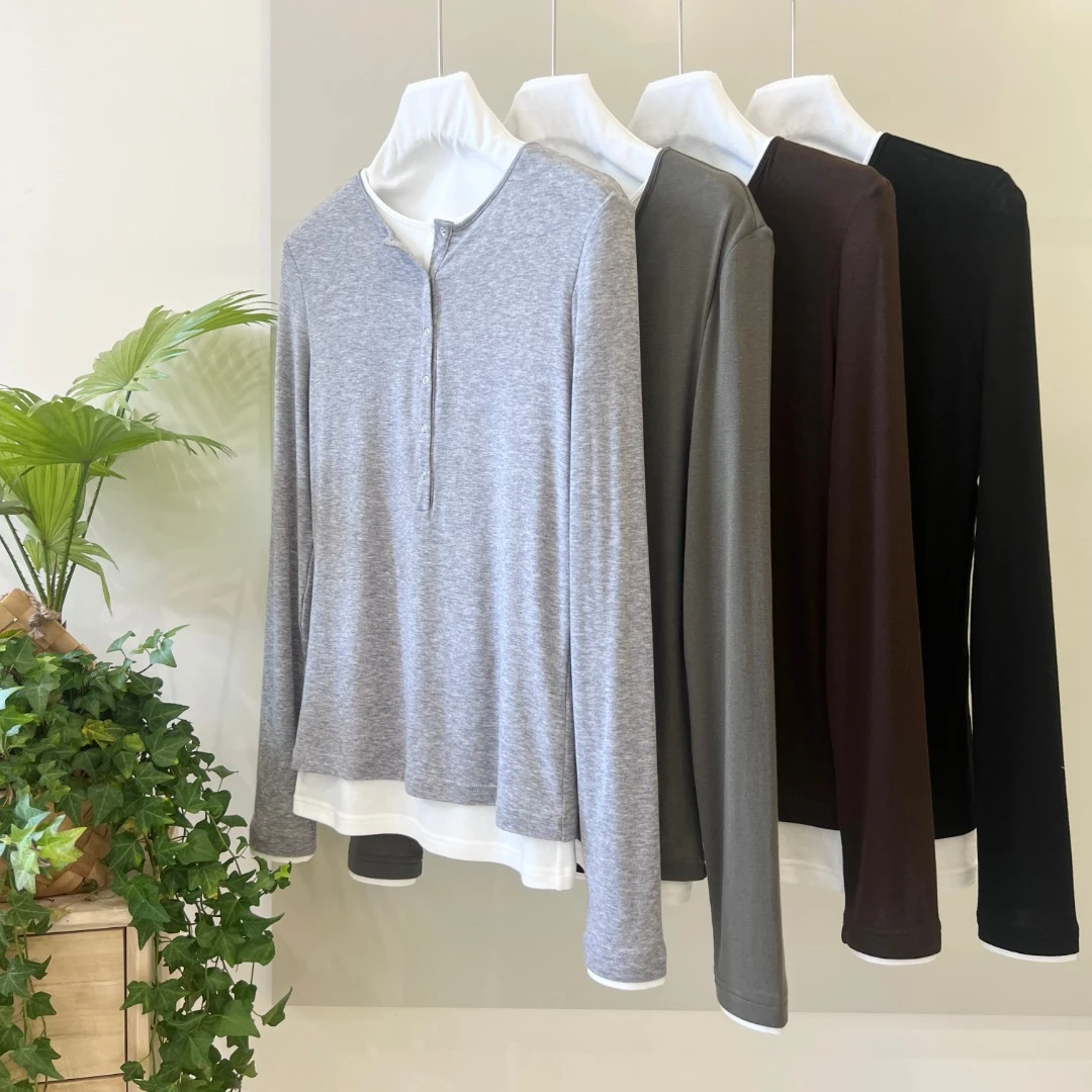 假两件圆领T恤10707