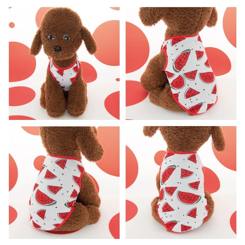 2025新款夏季新款宠物狗狗衣服薄款背心涤纶印花泰迪博美猫咪服饰