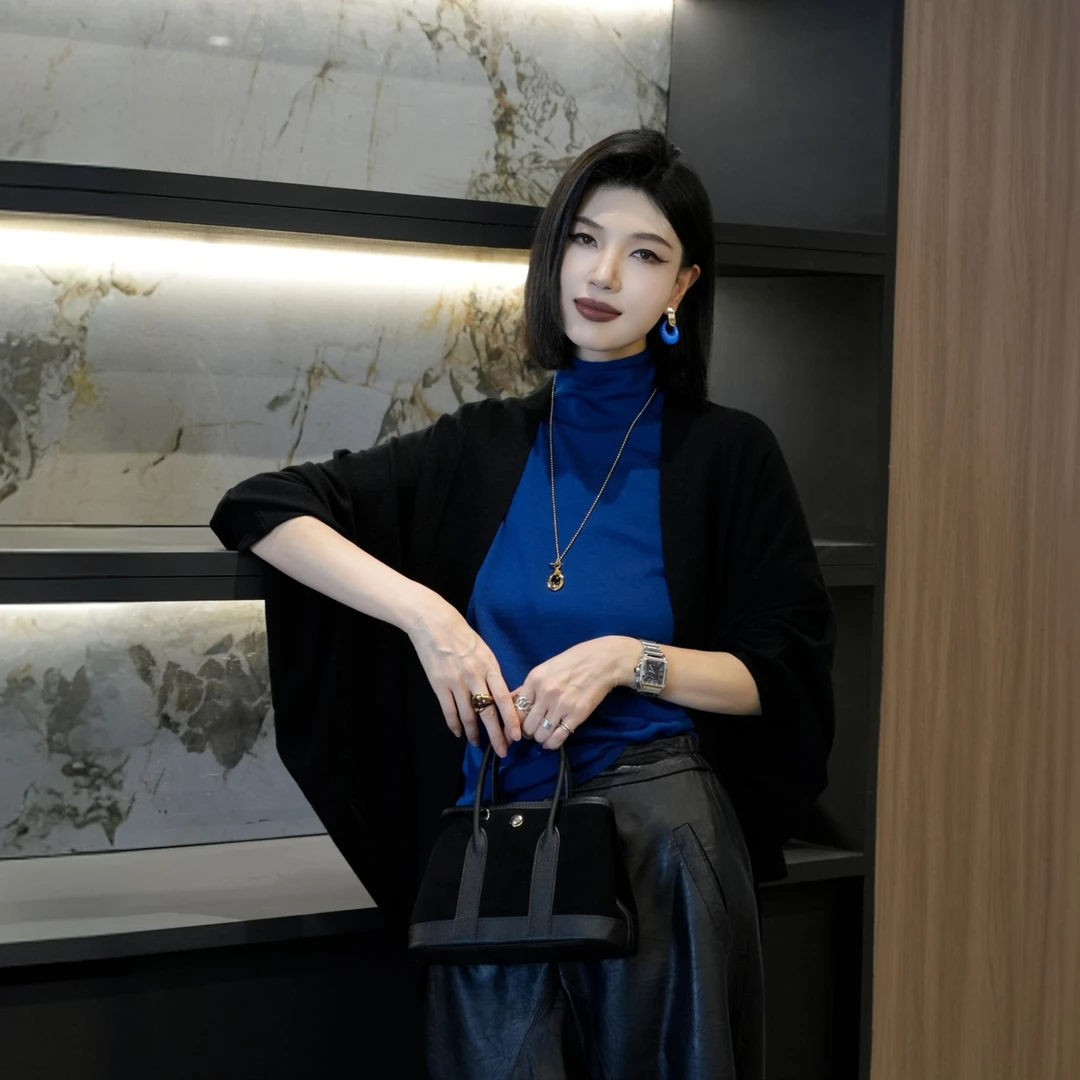 POPULARYW【夜色徜徉】Z·R上品屋 时尚风慵懒纯色蝙蝠袖开衫外套
