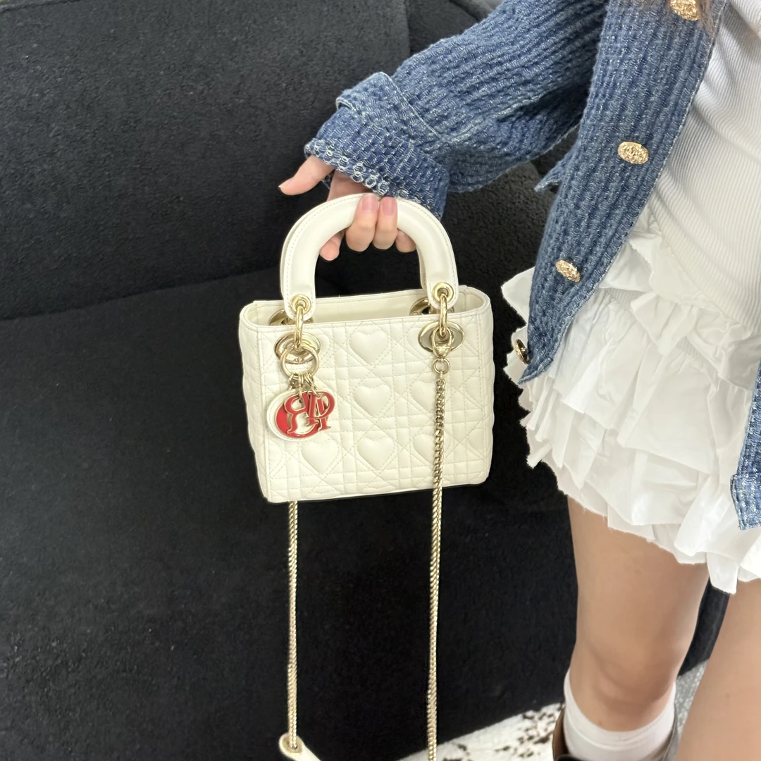 95新 DIOR/迪奥 限定三格戴妃手提斜挎包cy