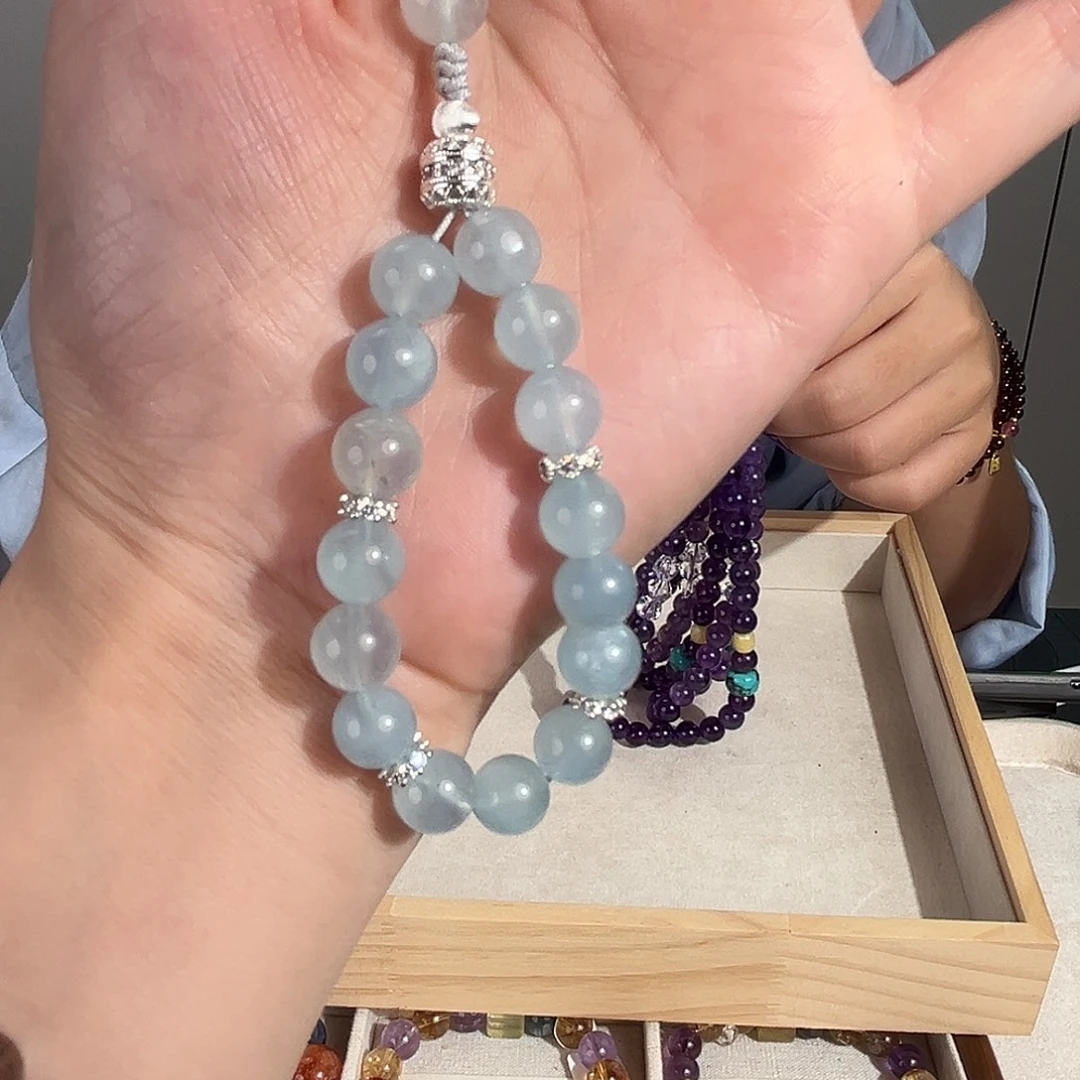 未镶嵌手绳水晶海蓝色手机链