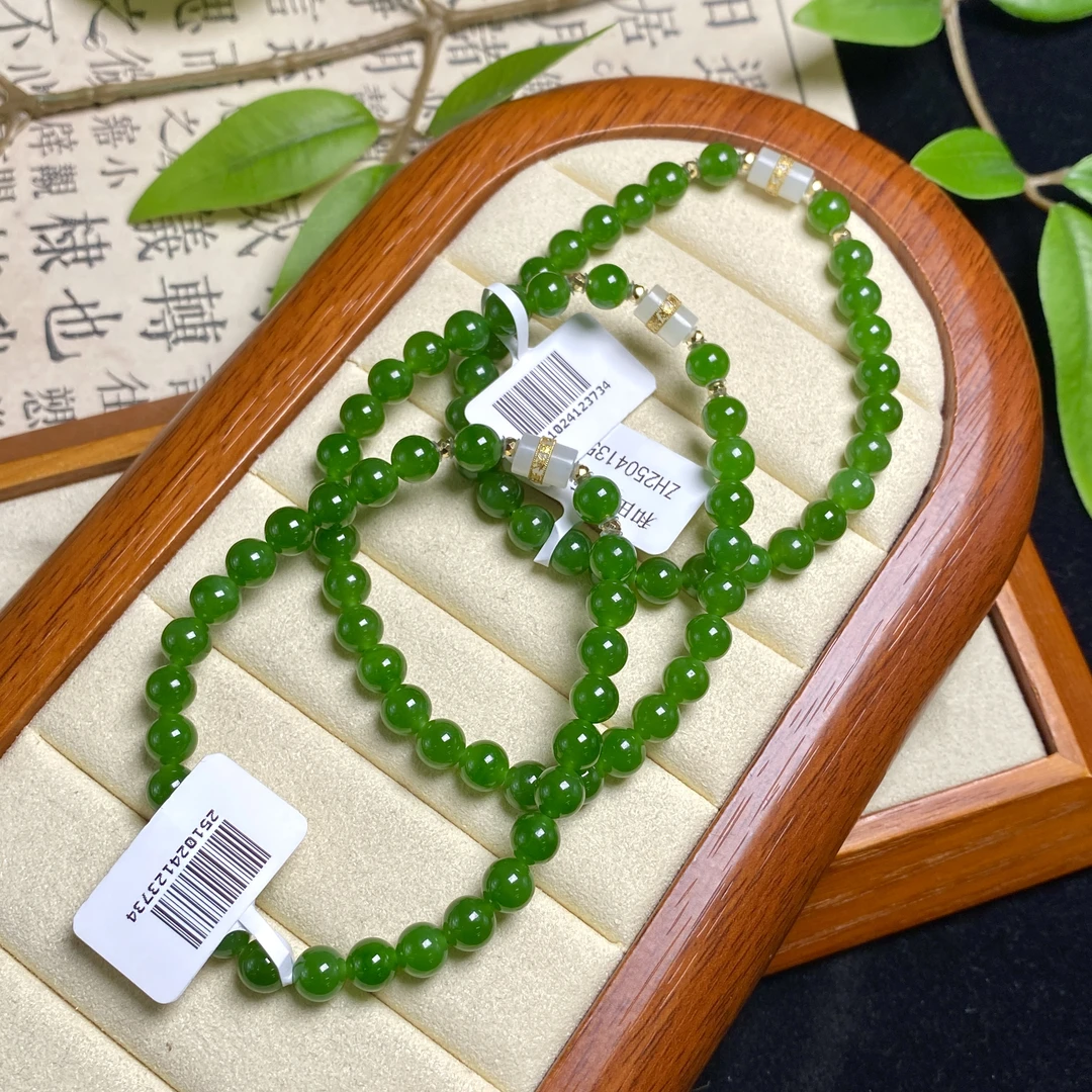 思懿手镯之家-和田玉手串-约5mm-ZH250413520-5-SY-多样性发一