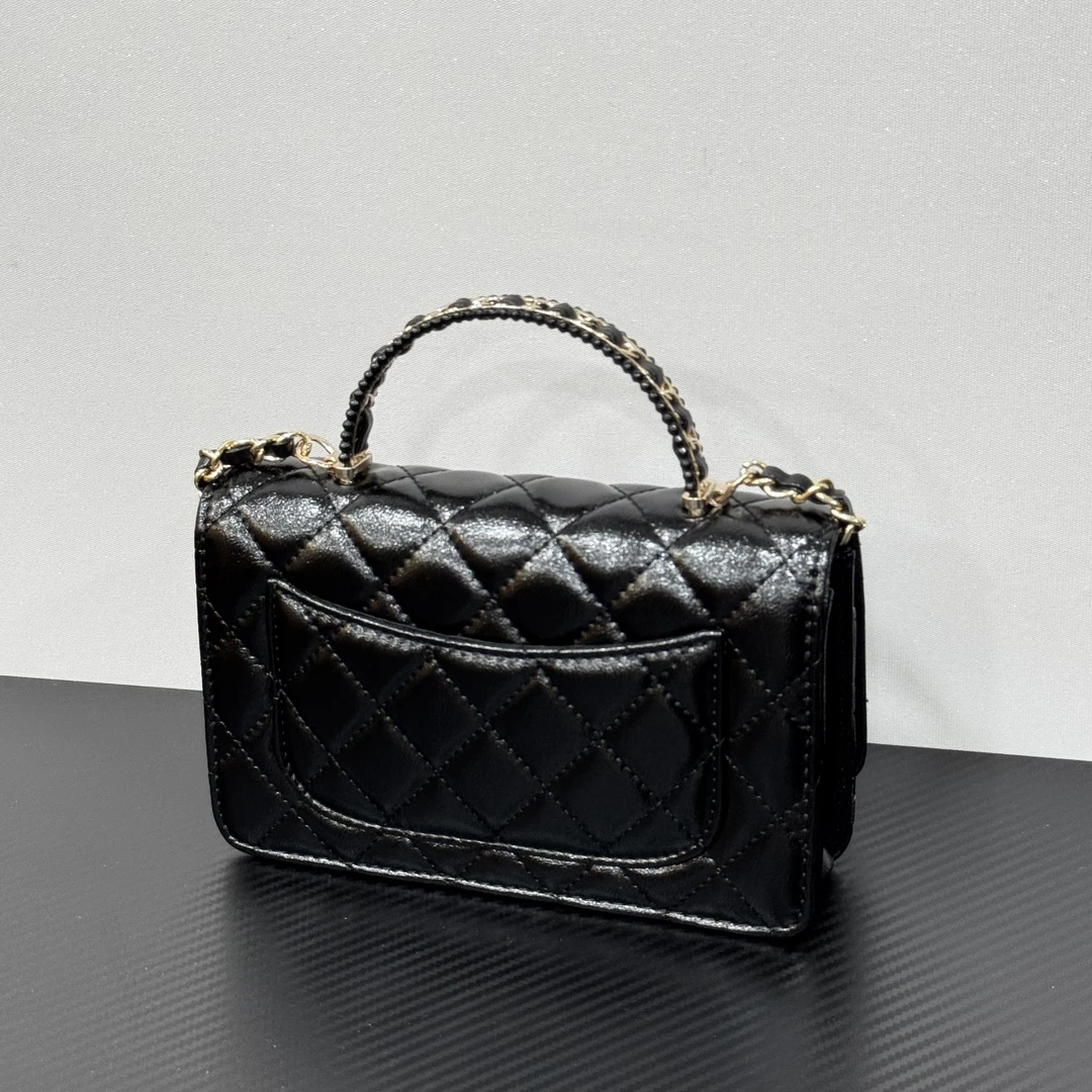 手工真皮包-6838-手提点-香-黑色