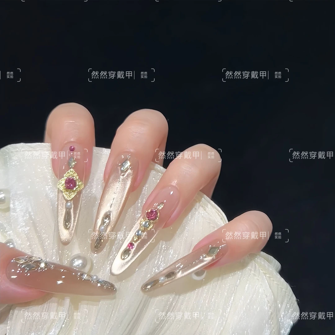 【敦煌】纯手工穿戴甲猫眼精致显白可重复佩戴