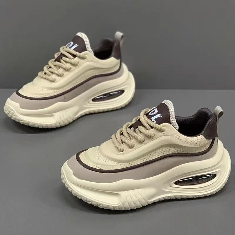 西域骆驼琥珀流光2025爆款百搭男士休闲运动鞋厚底内增高潮老爹鞋