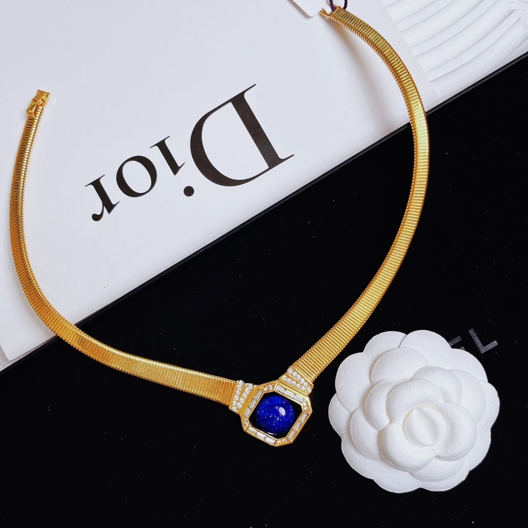 95新 DIOR/迪奥 柚礼中古/迪奥青金石项链LZ405006