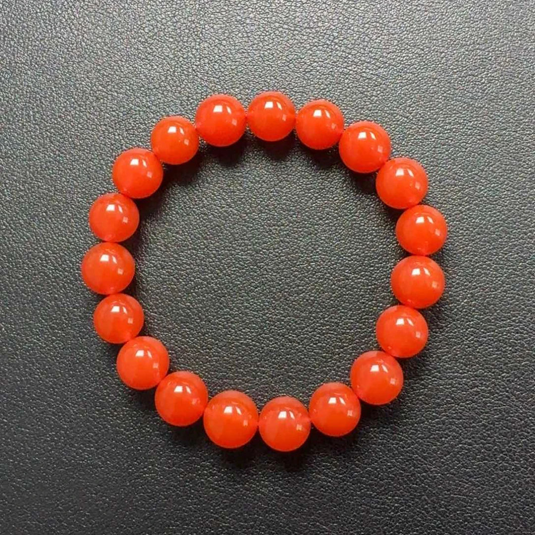 南红玛瑙未镶嵌圆珠串10+