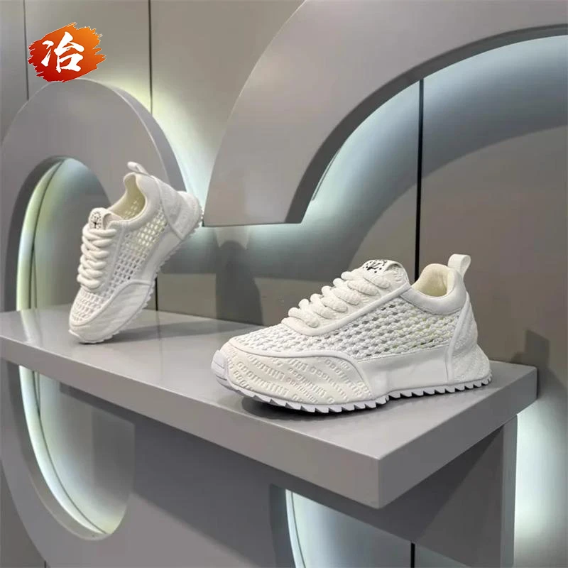 小冶家男鞋2025夏季新款网面镂空透气厚底增高软底舒适运动阿甘鞋