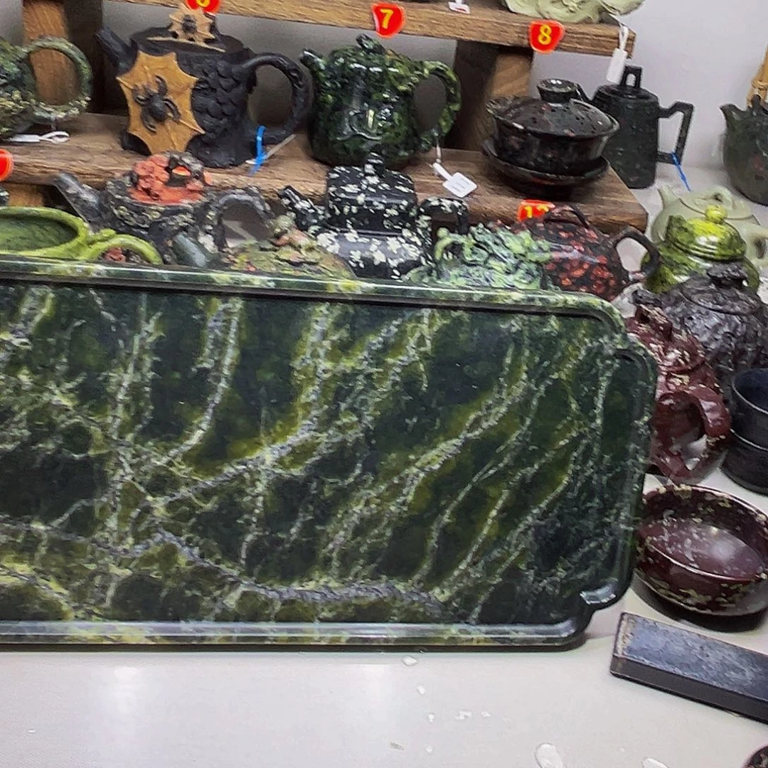 藏玉药王石茶盘30.15