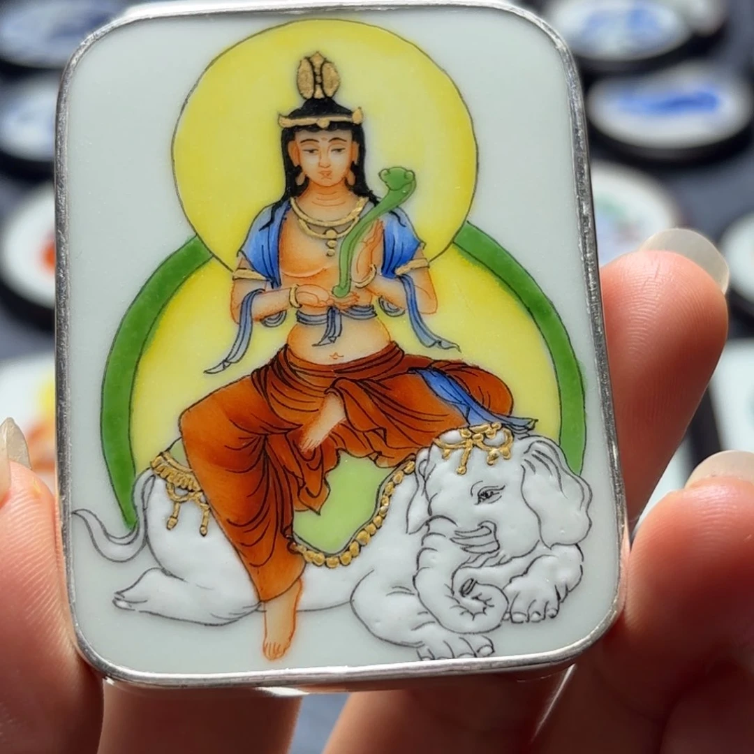 瓷片菊**货普贤菩萨一个